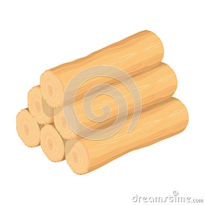 Wood Logs and Trunks. Forestry. Firewood Logs. Tree Wood Trunk. Wood. Firewood. Firewood for Sale. Vector Illustration