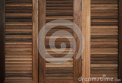 The Wood Louver Door Old Condition Classic Style Stock Photo