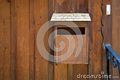 Wood maibox on Hallstatt village Stock Photo