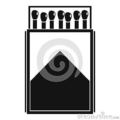 Wood matchbox icon, simple style Cartoon Illustration