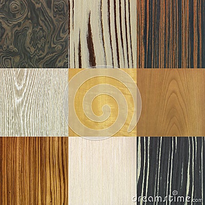 wood patterns collage Stock Photo