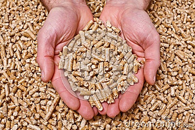 Wood pellet Stock Photo