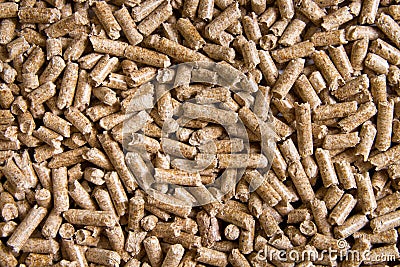 Wood pellets close up .Biofuels. Biomass Pellets - cheap energy. The cat litter Stock Photo