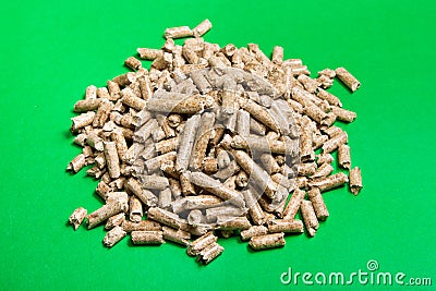 Wood pellets close up .Biofuels. Biomass Pellets - cheap energy. The cat litter Stock Photo