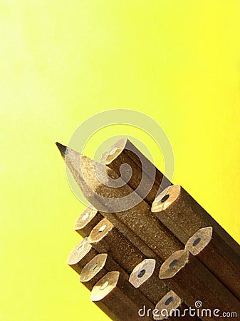 Wood pencils - one sharp Stock Photo