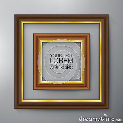 Wood Picture Frame. Vector Illustration