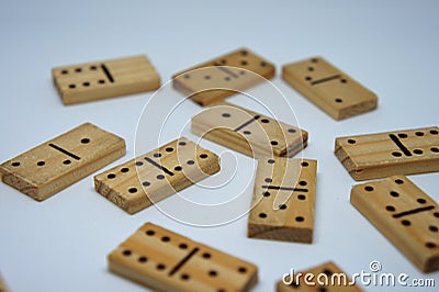 Domino wood piece Stock Photo