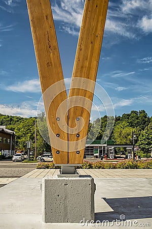 Wood pillar Stock Photo