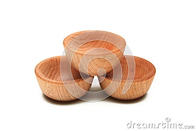 Wood Pinch Bowls Stock Photo
