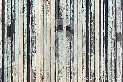 Wood plank brown and green texture background vintage wood background in old blue scratched color Stock Photo