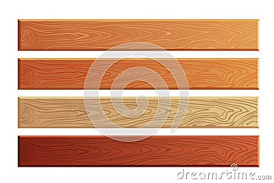 Wood planks with wooden texture vector set Vector Illustration