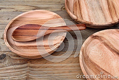 Wood plate Stock Photo