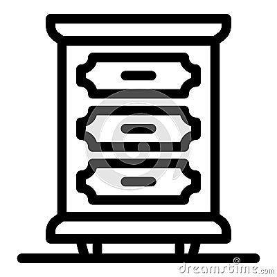 Wood room drawer icon, outline style Vector Illustration
