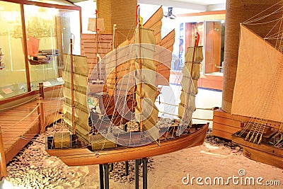 Wood sailboat model Stock Photo