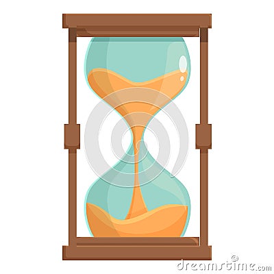 Wood sand clock icon cartoon vector. Game waiting Vector Illustration