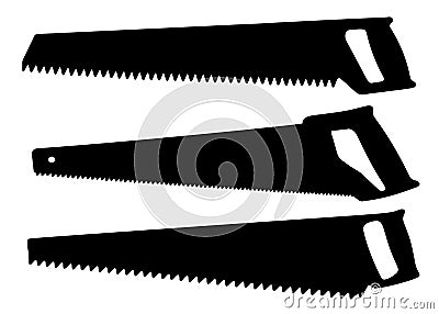 Wood saws in a set. Vector Illustration