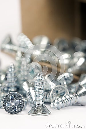 Wood Screws Stock Photo