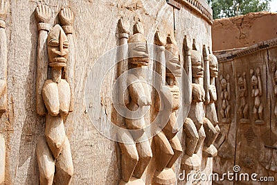 Wood sculptures, Mali. Stock Photo