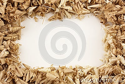 Wood Shavings Frame Stock Photo