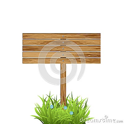 Wood signboard Vector Illustration