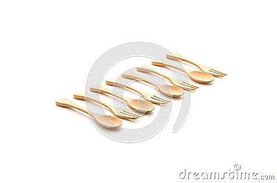 wood spoon and fork Stock Photo