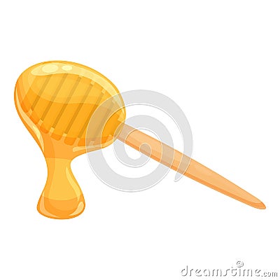 Wood spoon honey icon cartoon vector. Bee nectar Vector Illustration