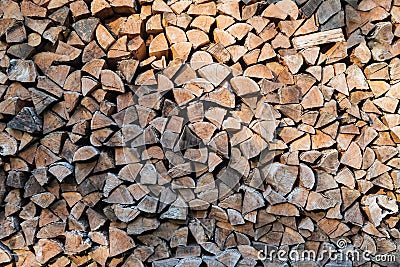 Wood stack log pile timber fire piece Stock Photo