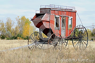 Wood Stage Coach Stock Photo