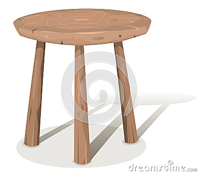 Wood Stool Vector Illustration