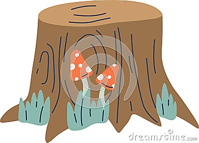 Wood Stump Icon Vector Illustration