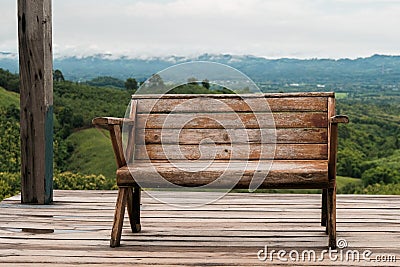 Wood table and beauty full natural backgrounds Stock Photo