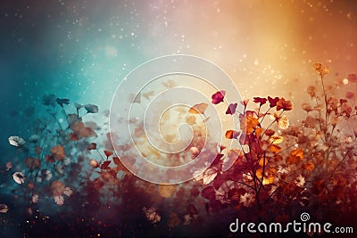 wood table leaf interior design wooden flowers bokeh board rustic background. Generative AI. Stock Photo