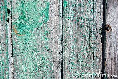 Wood texture, background with copy space. Old wooden barn green or emerald Stock Photo