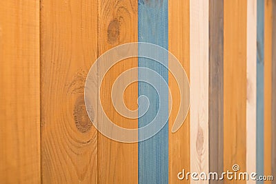 Wood texture boards plank colorful line colored stripe background wooden vertical fence natural close up Stock Photo