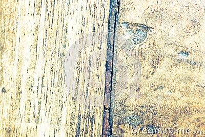 Wood Texture, Wooden Plank Grain Background, Desk in Perspective Close Up, Striped Timber, Old Table or Floor Board Stock Photo