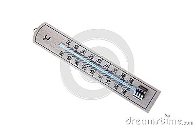 Wood thermometer Stock Photo