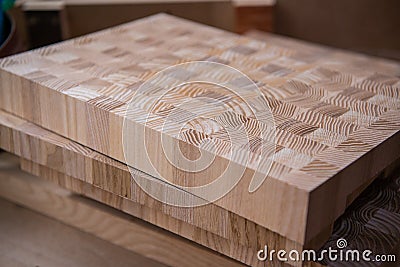 Wood timber construction material for background and texture. close up. Stack of wooden bars. small depth of field Stock Photo