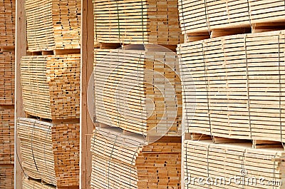 Wood timber warehouse Stock Photo