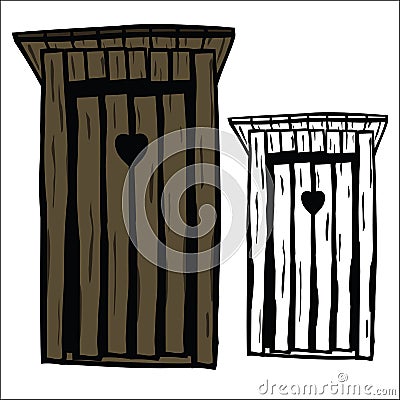 Wood toilet house Vector Illustration