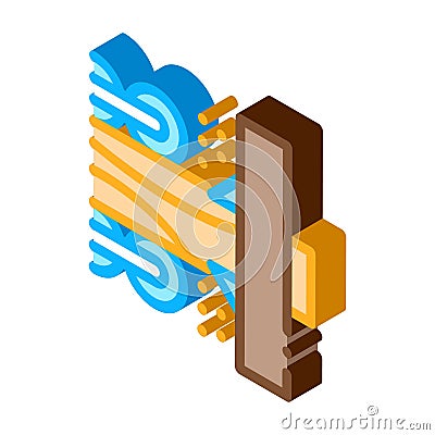 Wood trunk grinding isometric icon vector illustration Vector Illustration