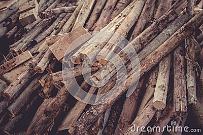 Wood used in construction Stock Photo