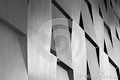 Wood wall geometry decoration Stock Photo