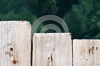 Wood and water - Water bridge detail Stock Photo