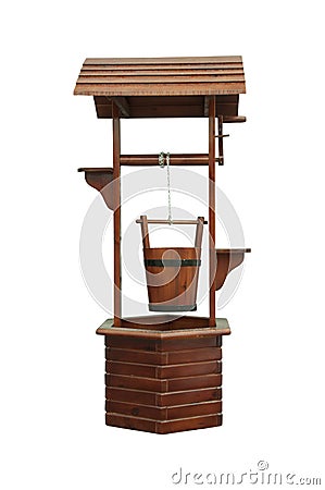 Wood water well Stock Photo