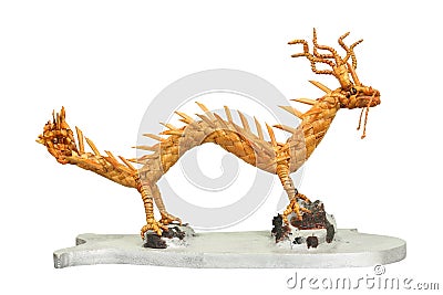 Wood weave dragon Stock Photo