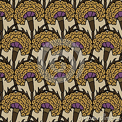 Ethnic floral blockprint pattern Vector Illustration
