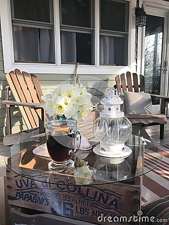 Seating Area Outdoors on Porch Editorial Stock Photo