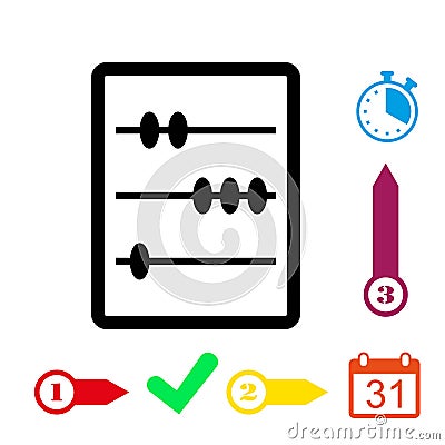 Wooden abacus icon stock vector illustration flat design Vector Illustration