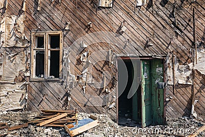 Wooden abandoned building Stock Photo