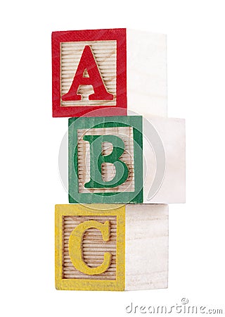 Wooden alphabet blocks Stock Photo